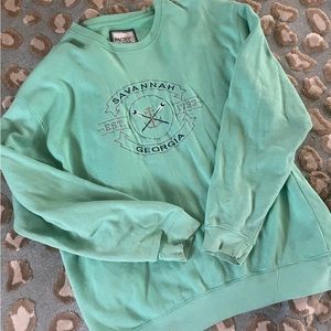 Sea foam Green Savannah Georgia Sweatshirt Size XL